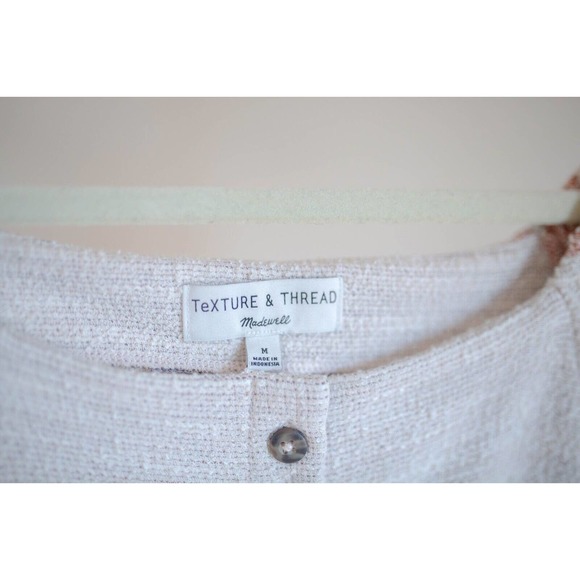 Madewell Texture & Thread Dress Cap Sleeve Button Front Striped Comfy SZ Medium - Picture 5 of 11